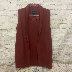 Cynthia Rowley Rust Color Wool Blend Boiled Wool Duster Cardigan Sweater